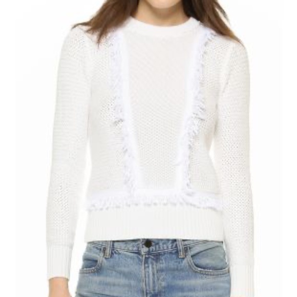 Club Monaco XS Martuska Fringe Sweater white . as seen on January Jones - Picture 1 of 8
